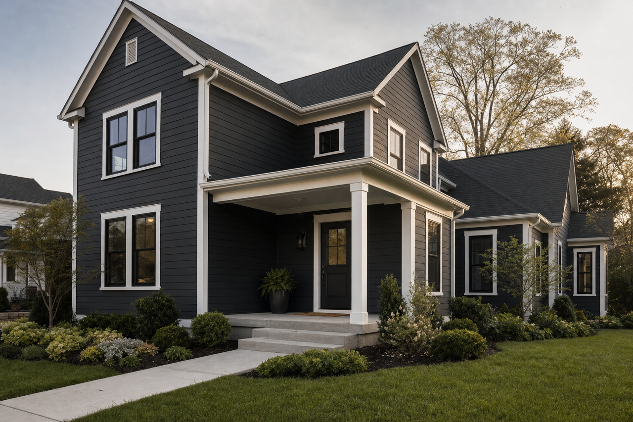 Black by Benjamin Moore on exterior