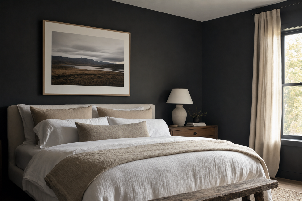 Black by Benjamin Moore on interiors