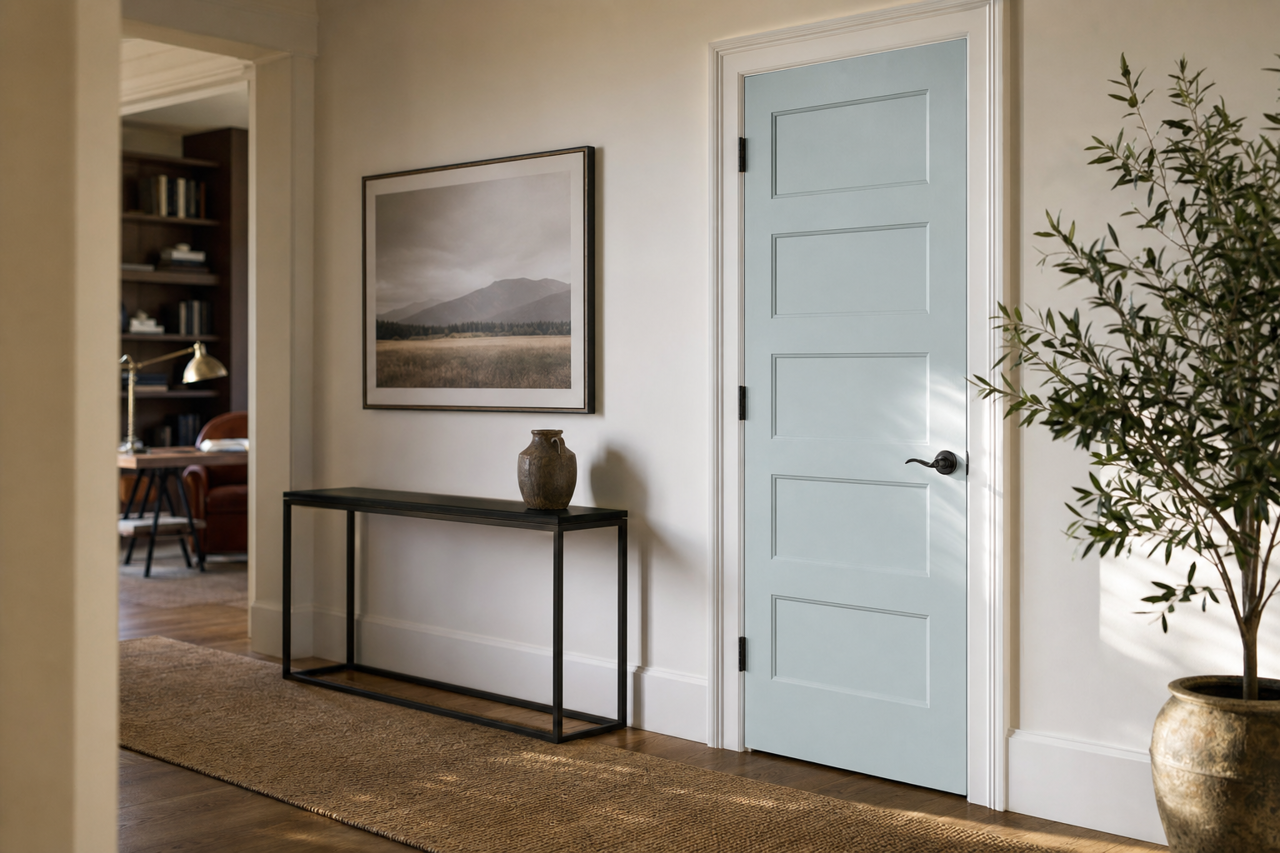 Silver by Benjamin Moore on interior-doors