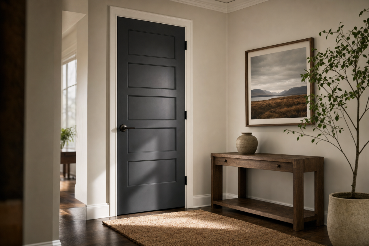 Black by Benjamin Moore on interior-doors