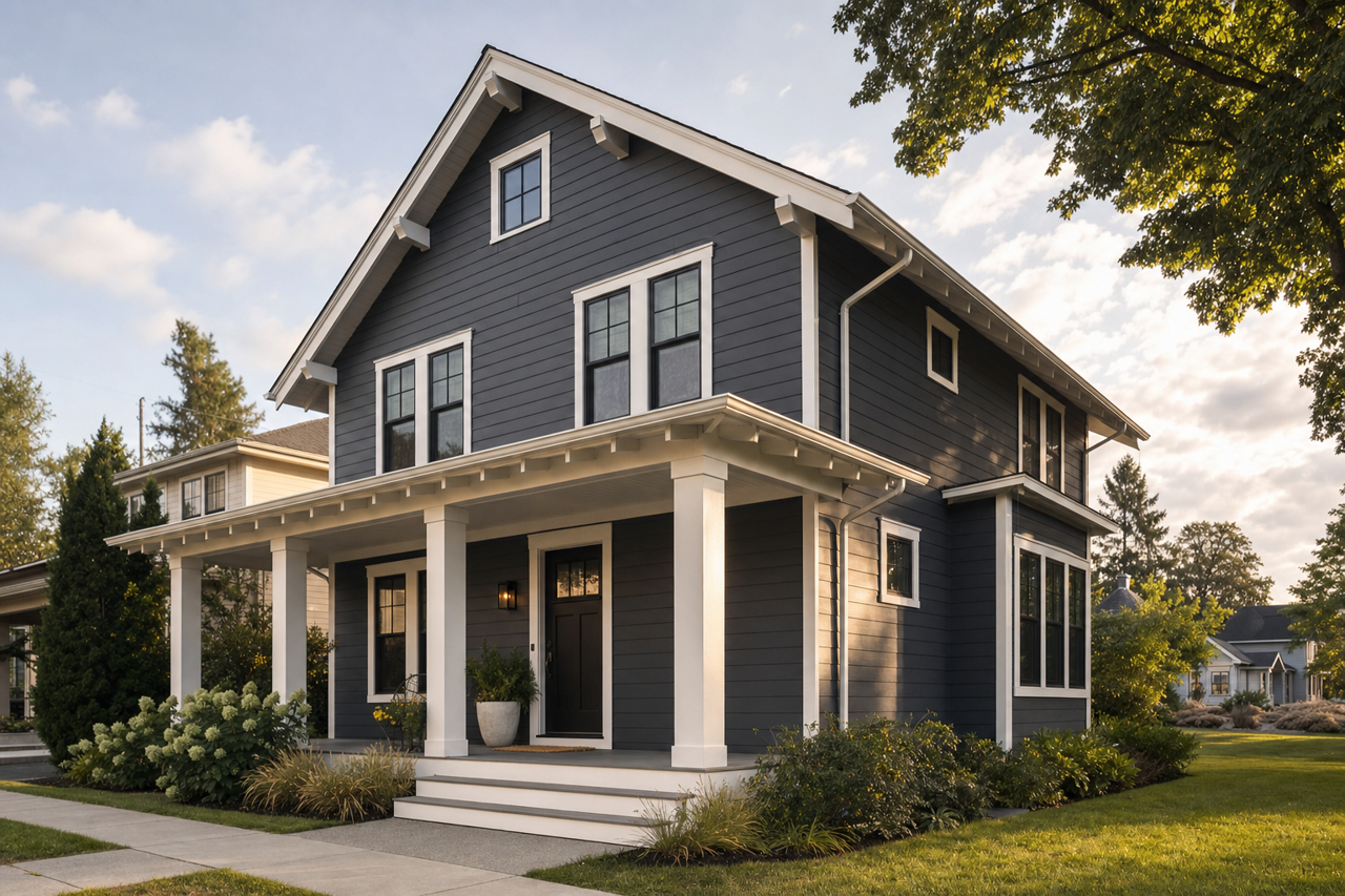 Black by Benjamin Moore on exterior