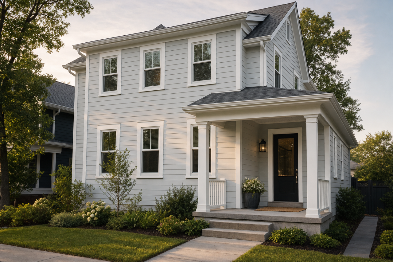 Metallic by Benjamin Moore on exterior