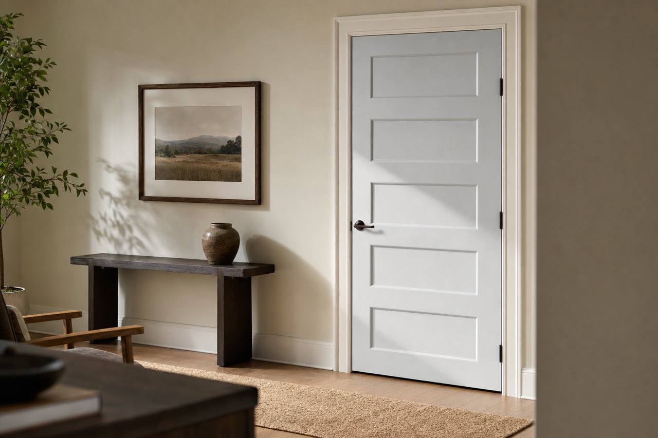 Metallic by Benjamin Moore on interior-doors