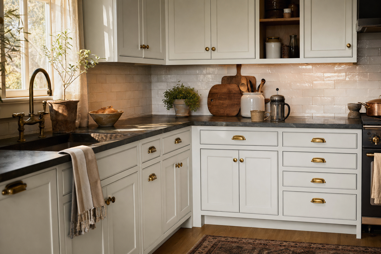 Mineral by Benjamin Moore on cabinets