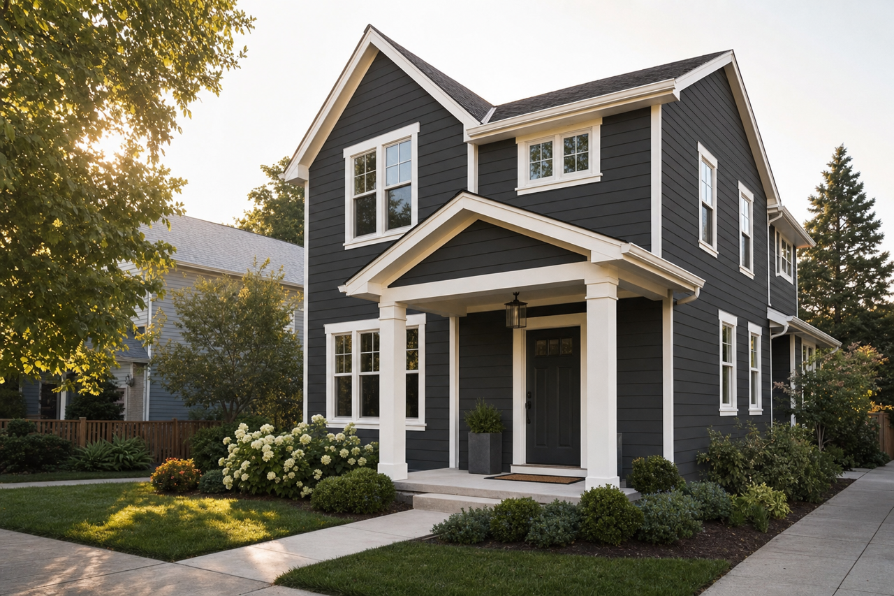 Onyx by Benjamin Moore on exterior