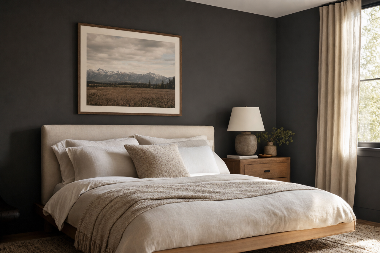 Black by Benjamin Moore on interiors