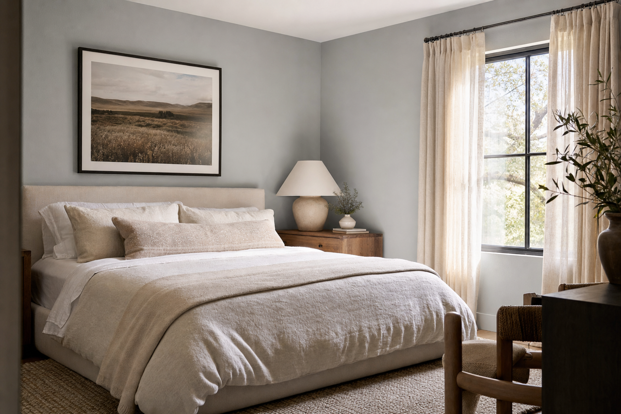 Pigeon by Benjamin Moore on interiors