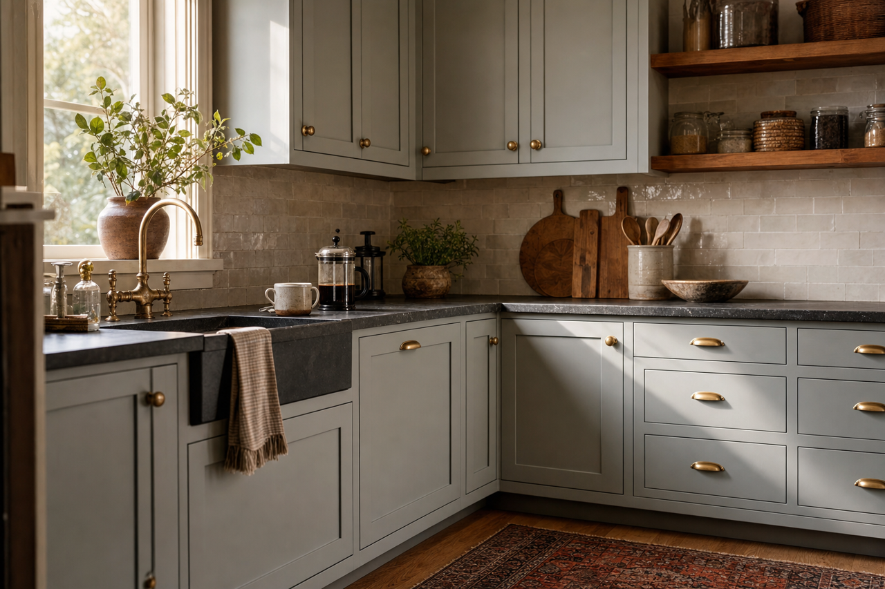 Gull by Benjamin Moore on cabinets