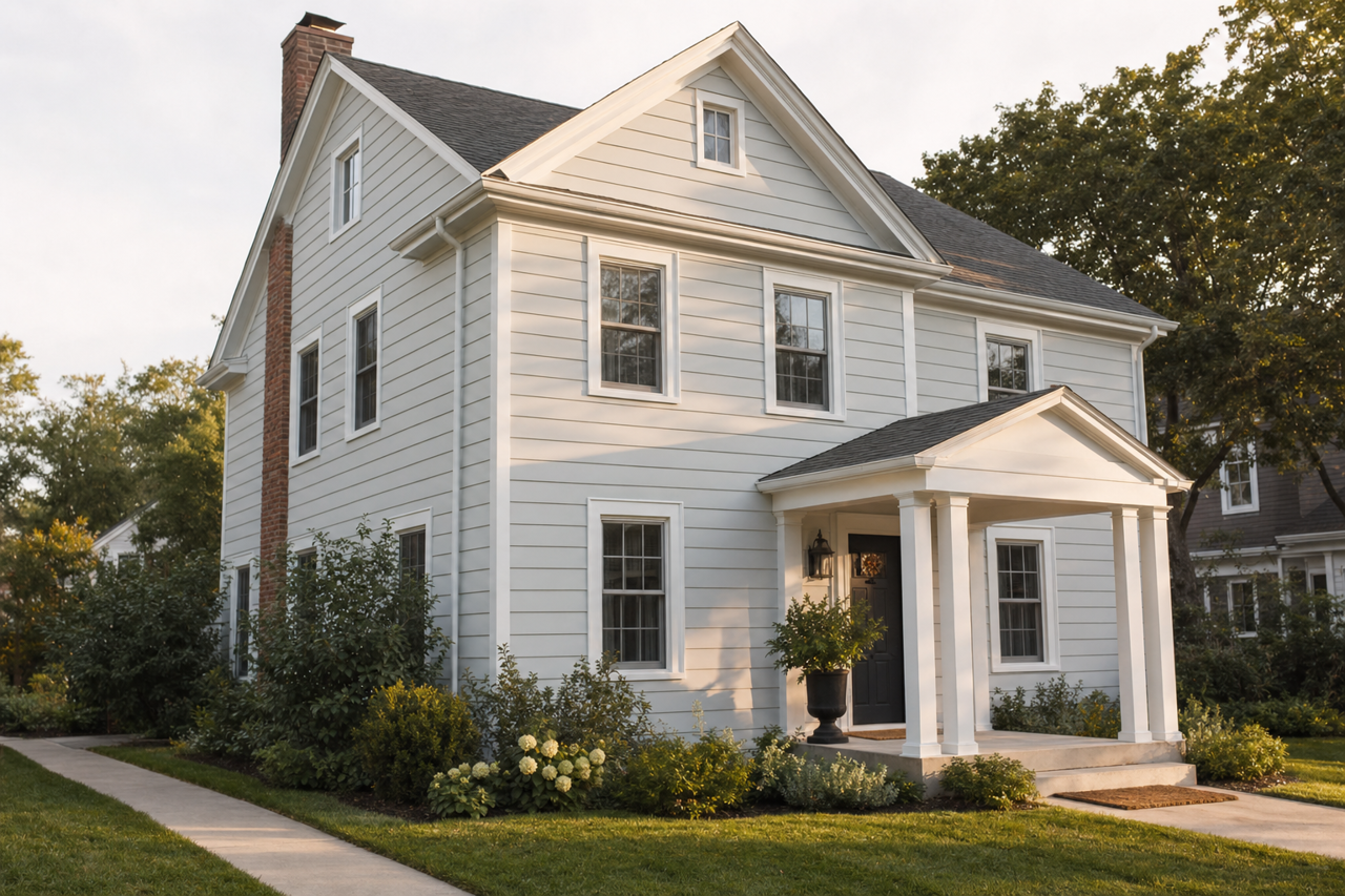 Whitestone by Benjamin Moore on exterior