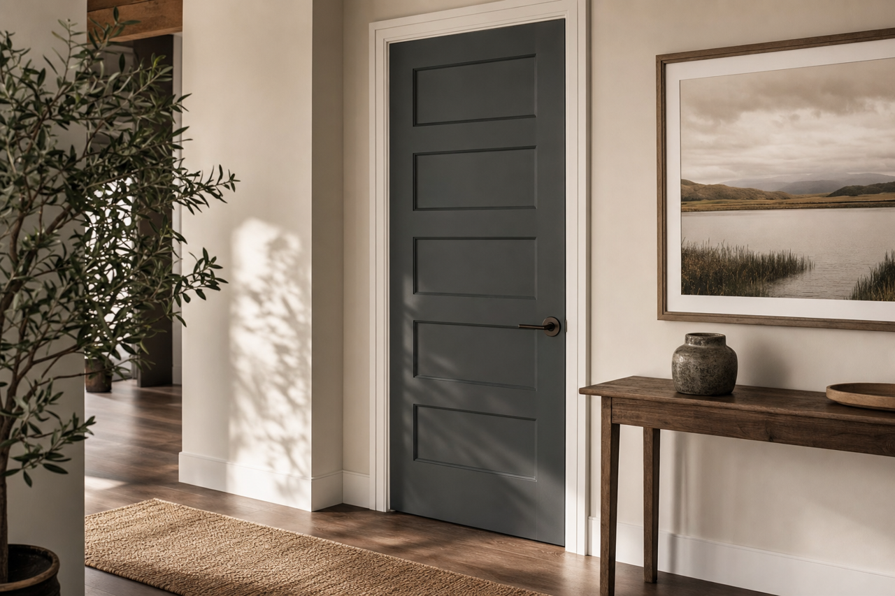 Blacktop by Benjamin Moore on interior-doors