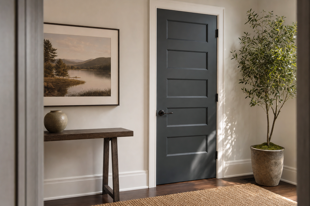 Stonecutter by Benjamin Moore on interior-doors