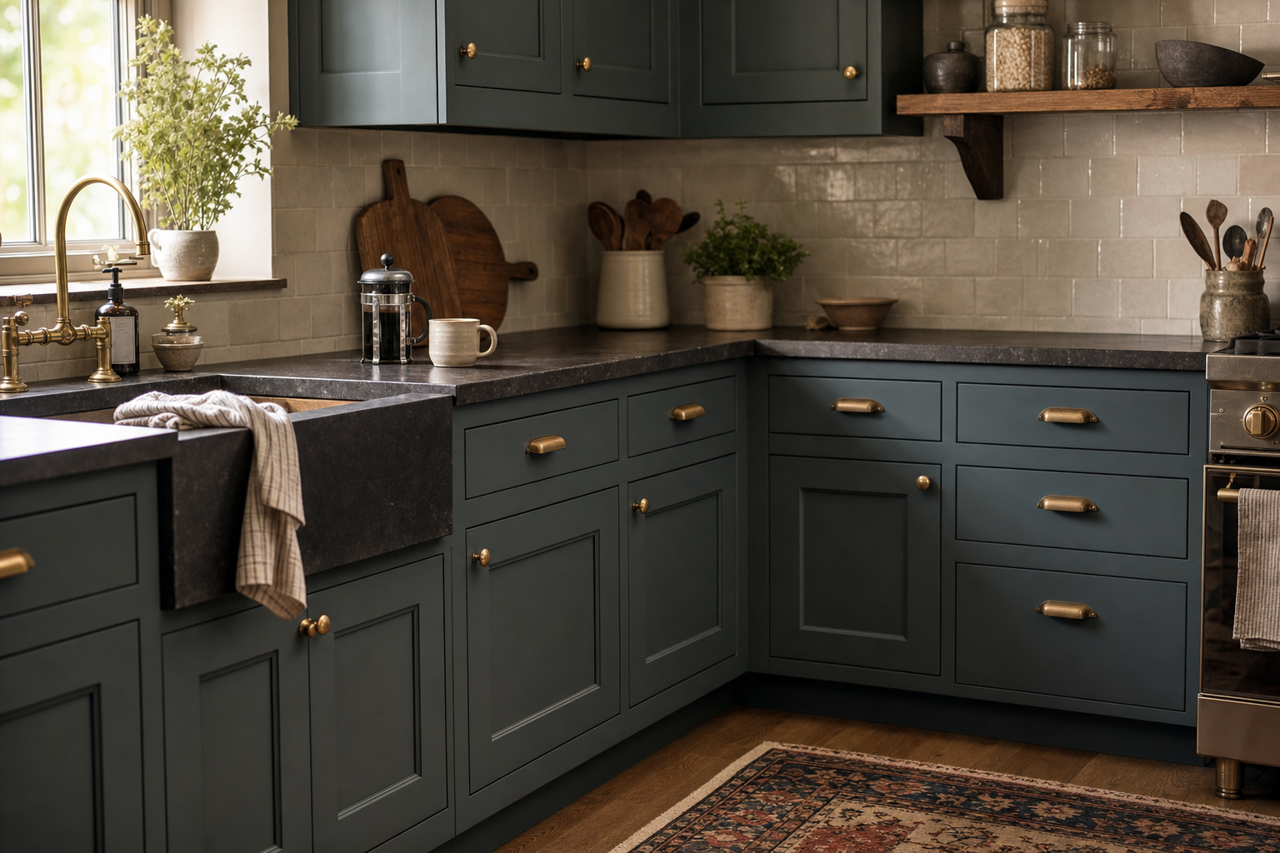 Nocturnal by Benjamin Moore on cabinets