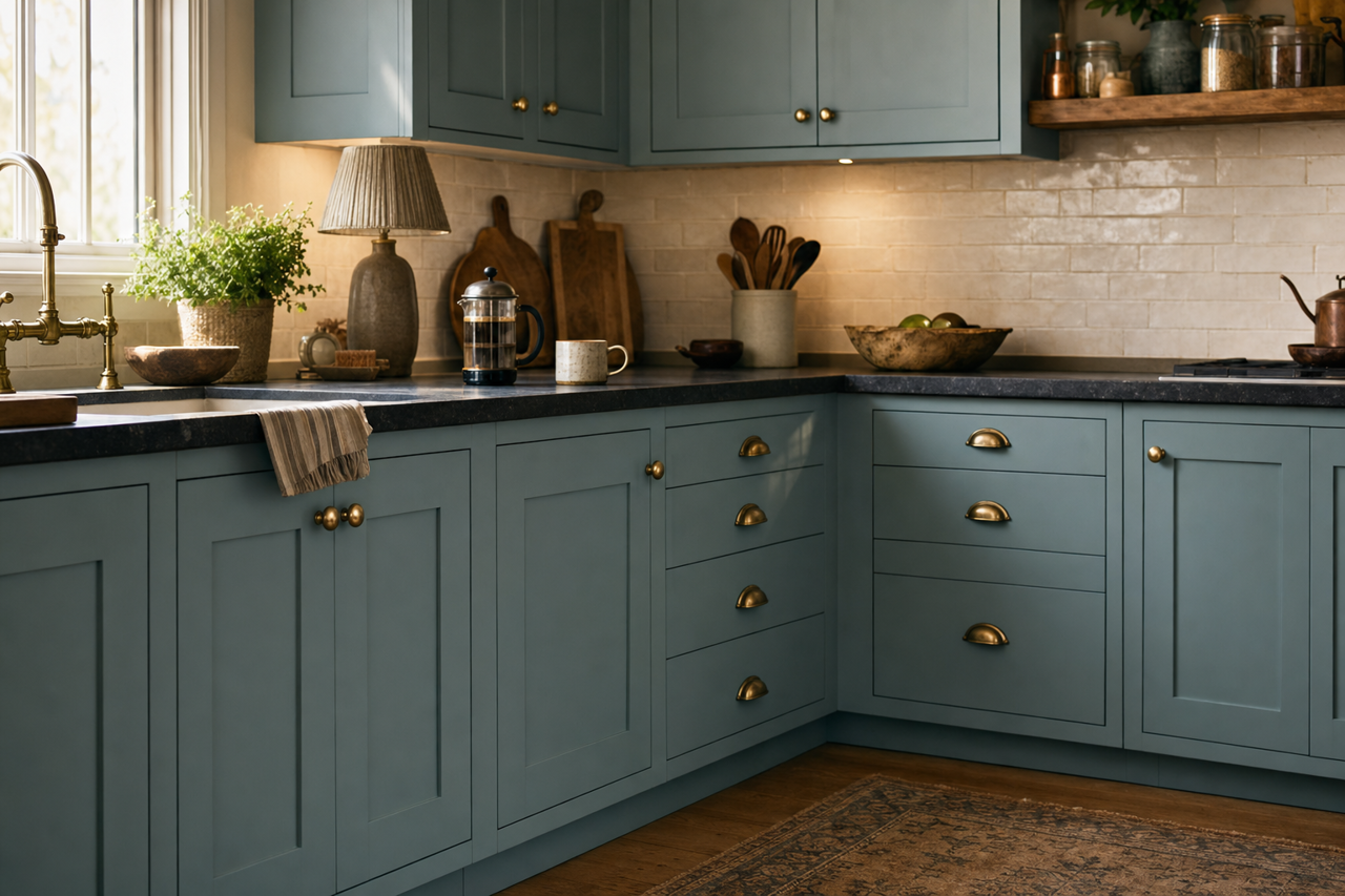 Province by Benjamin Moore on cabinets