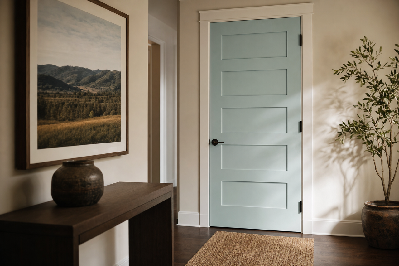 Soft by Benjamin Moore on interior-doors