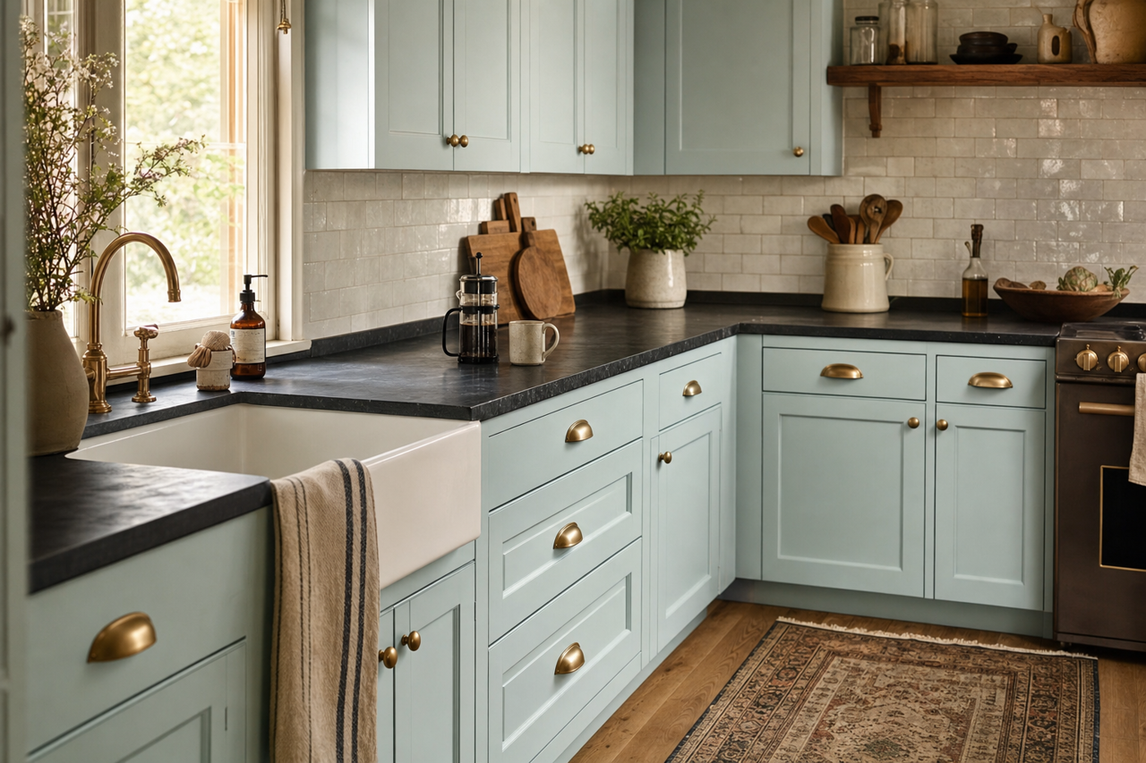 Summer by Benjamin Moore on cabinets