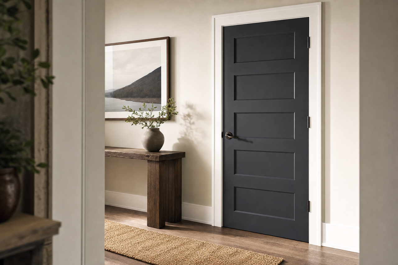 Black by Benjamin Moore on interior-doors