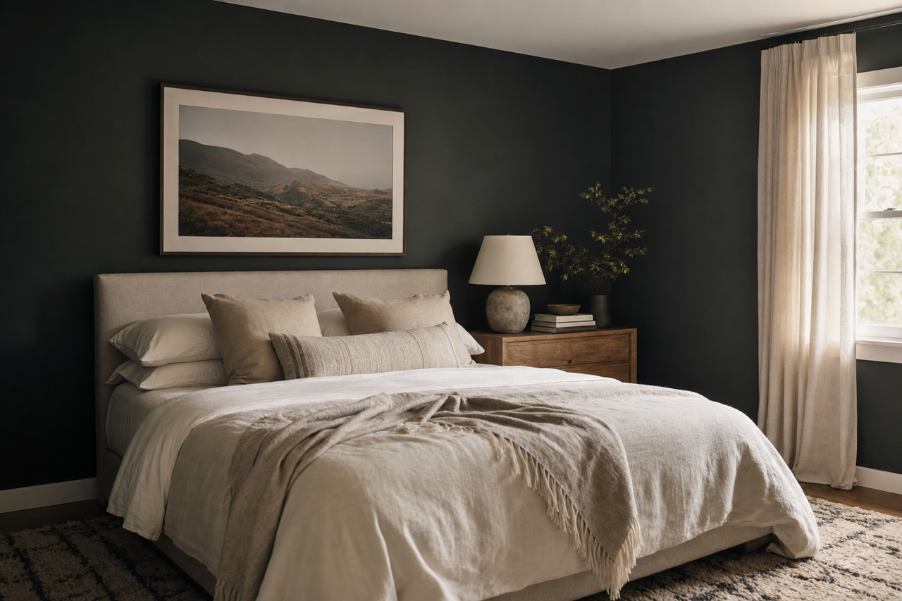 Black by Benjamin Moore on interiors