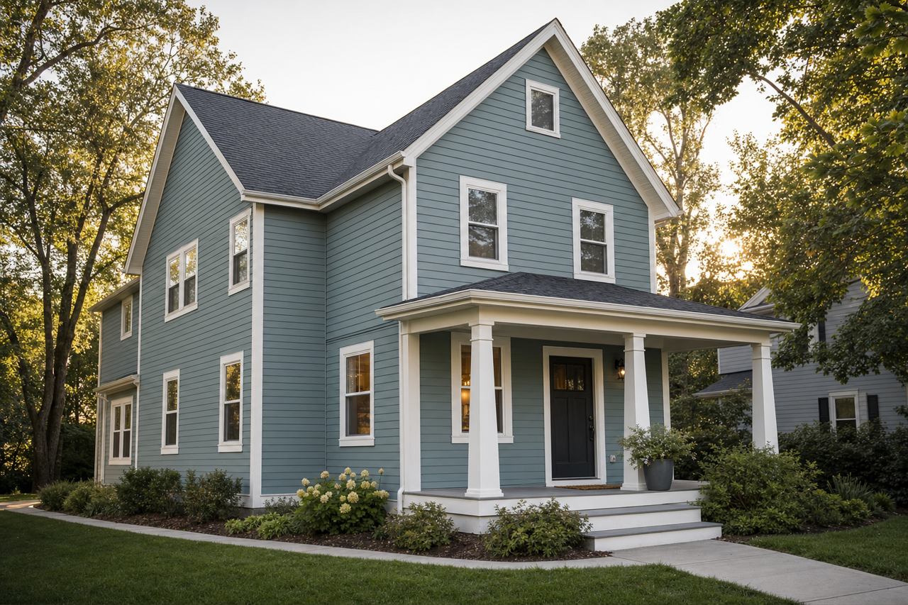 Aegean by Benjamin Moore on exterior