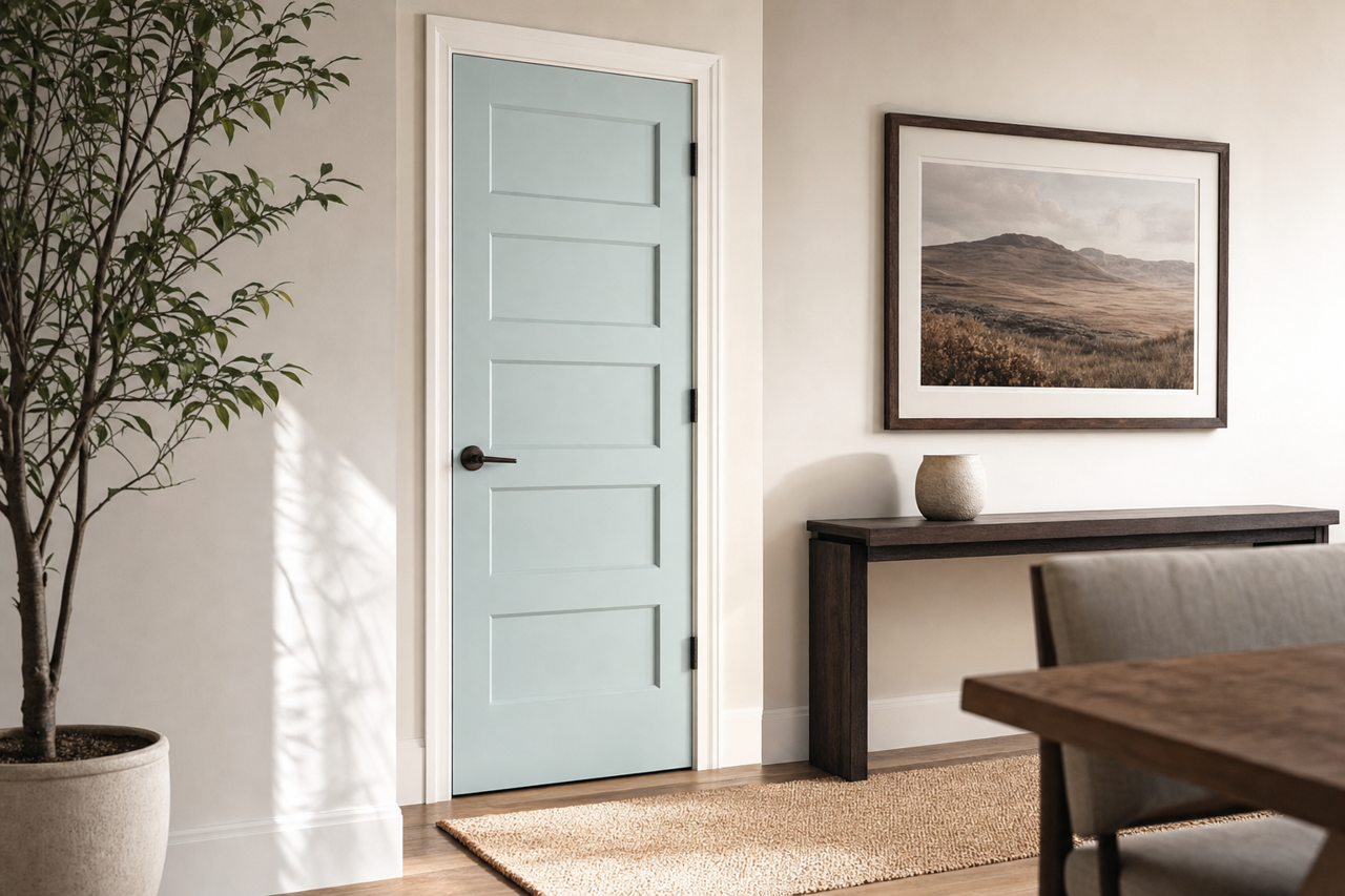Harbor by Benjamin Moore on interior-doors
