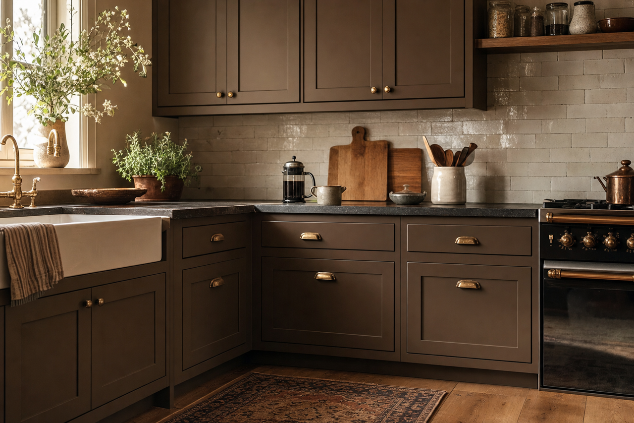 Otter by Benjamin Moore on cabinets