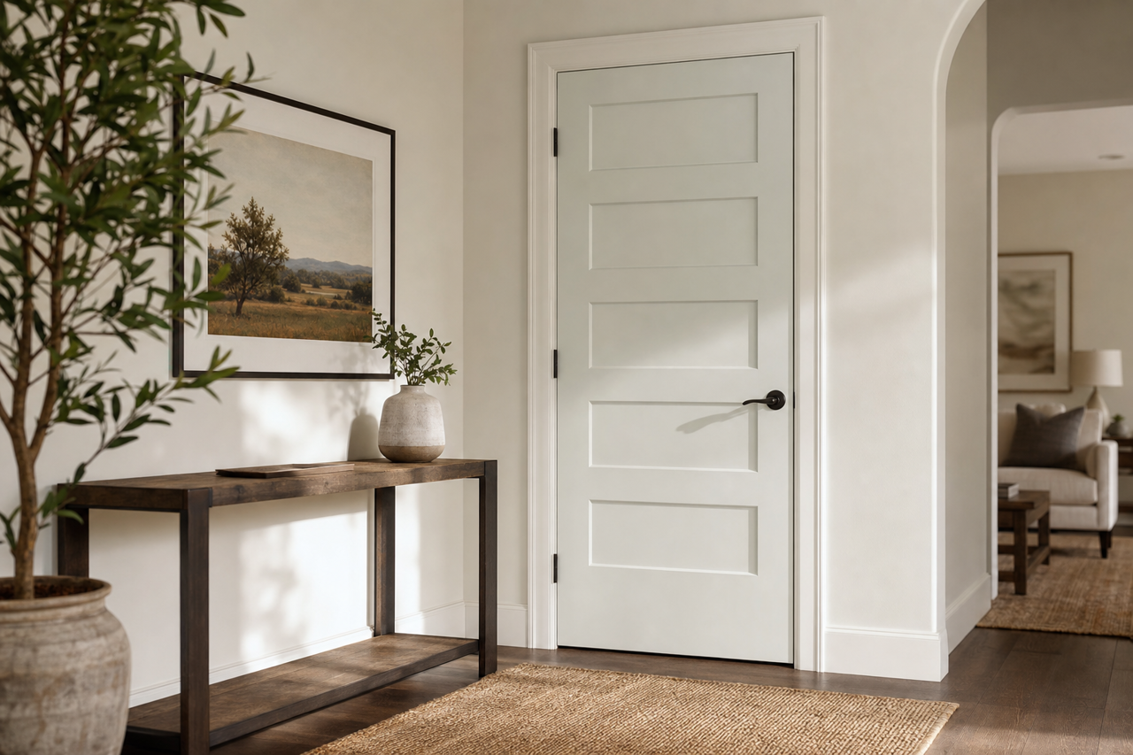 Gray by Benjamin Moore on interior-doors