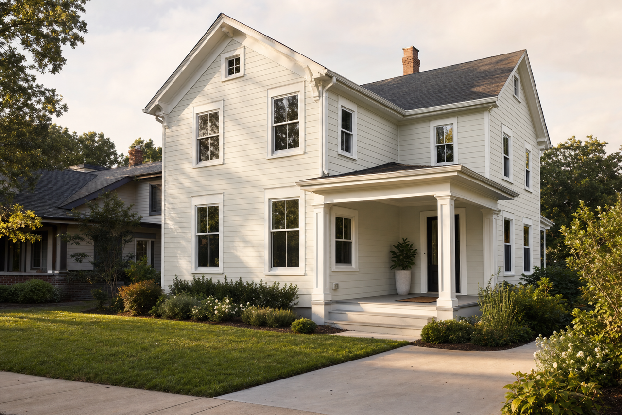 White by Benjamin Moore on exterior
