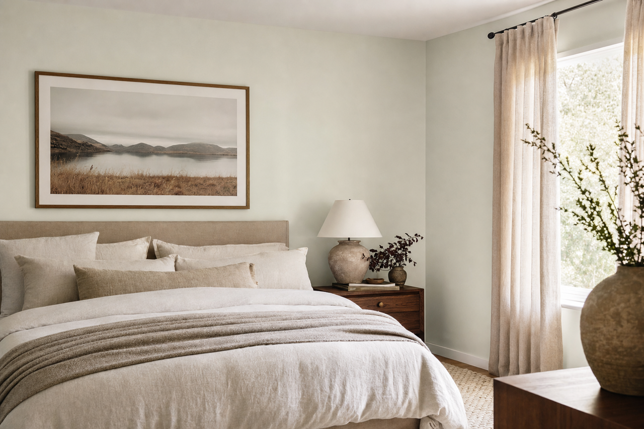 White by Benjamin Moore on interiors