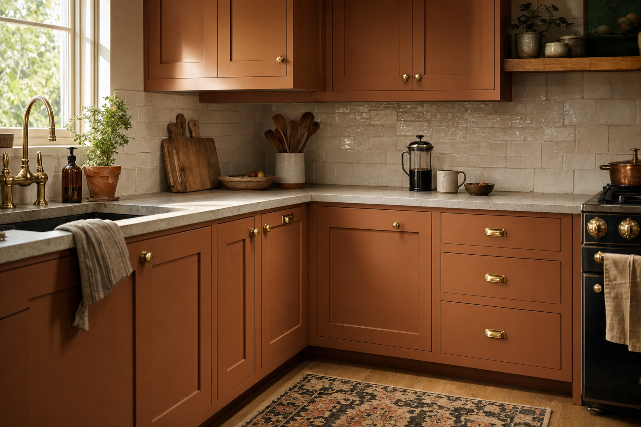 Green by Benjamin Moore on cabinets