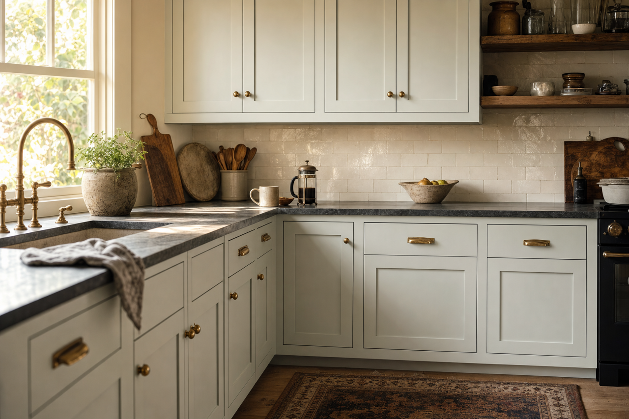 Gray by Benjamin Moore on cabinets