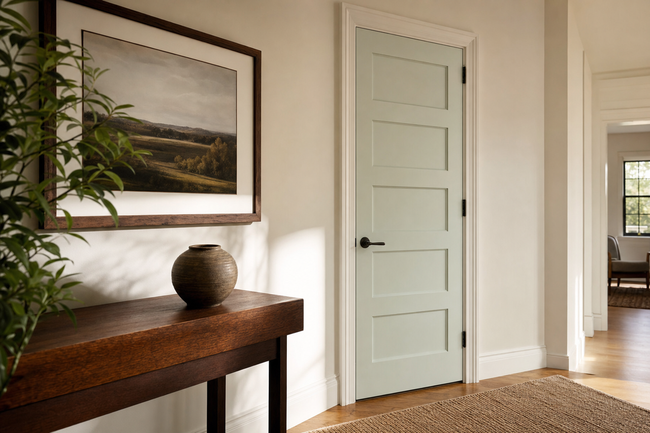 Gray by Benjamin Moore on interior-doors