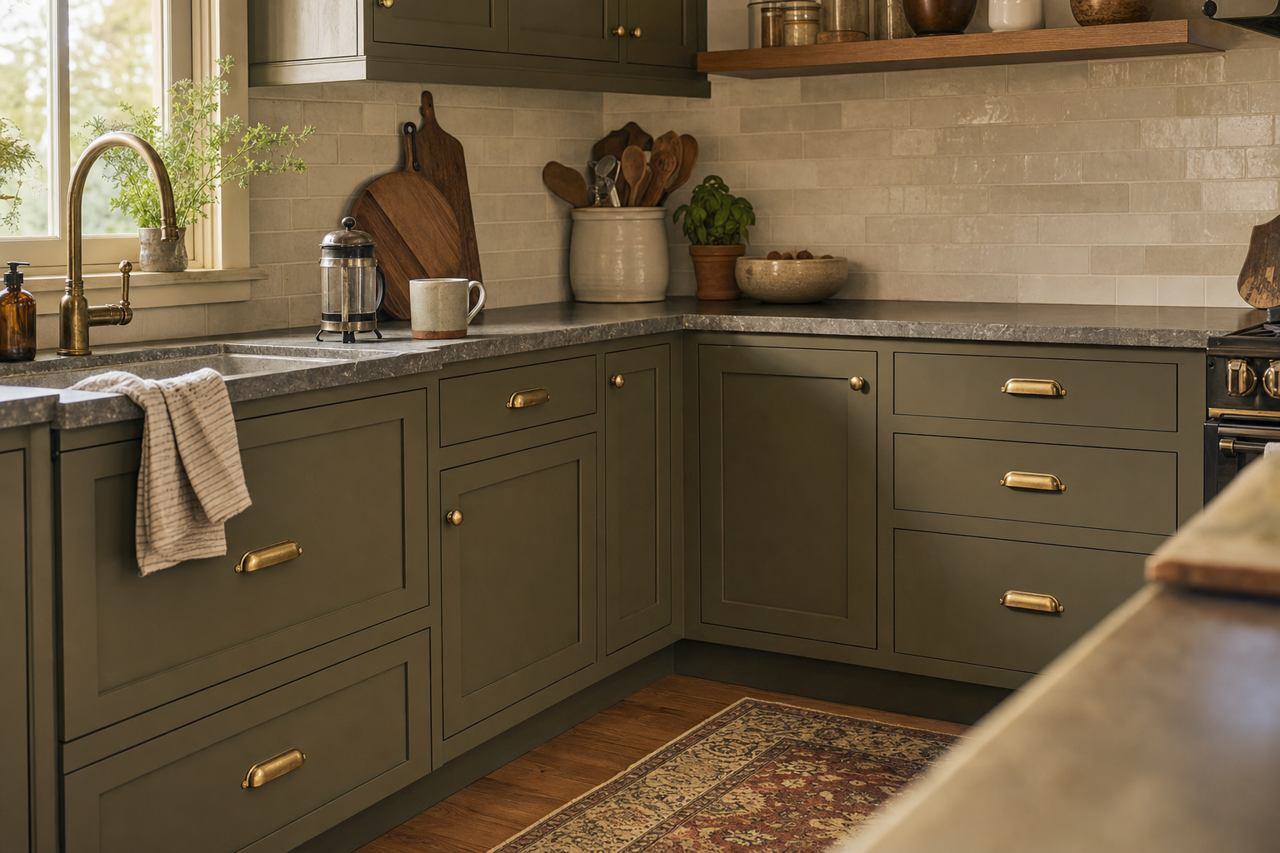 Dakota by Benjamin Moore on cabinets