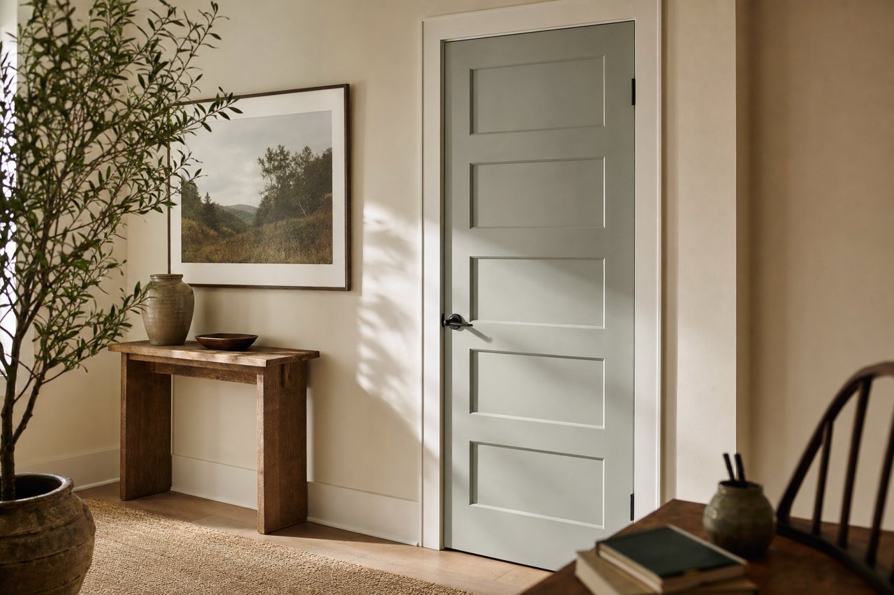 Heather by Benjamin Moore on interior-doors