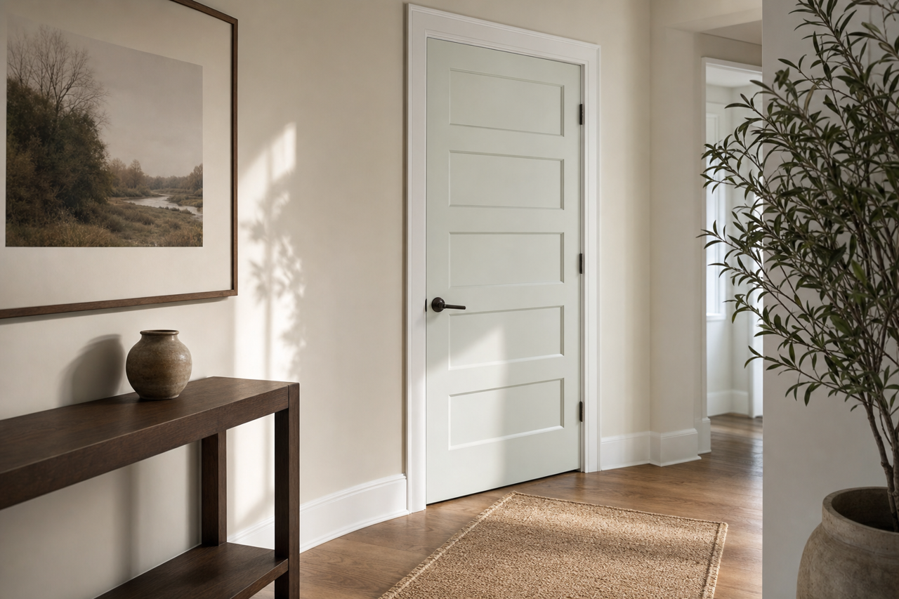 Green by Benjamin Moore on interior-doors