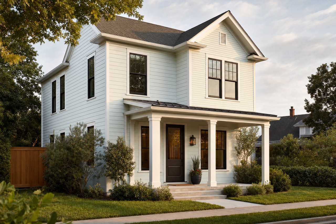 White by Benjamin Moore on exterior