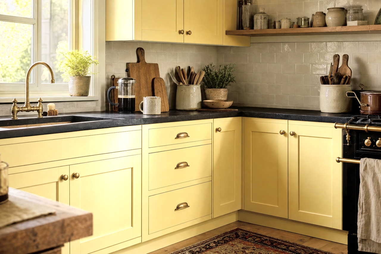 Valley by Benjamin Moore on cabinets