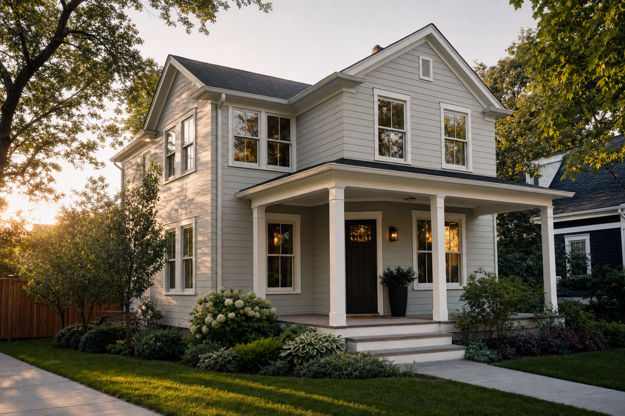 Gray by Benjamin Moore on exterior