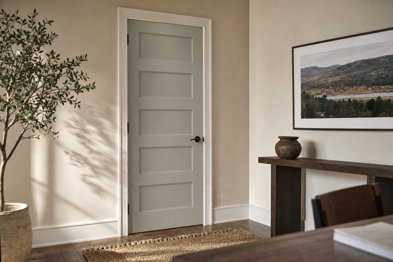 Gray by Benjamin Moore on interior-doors