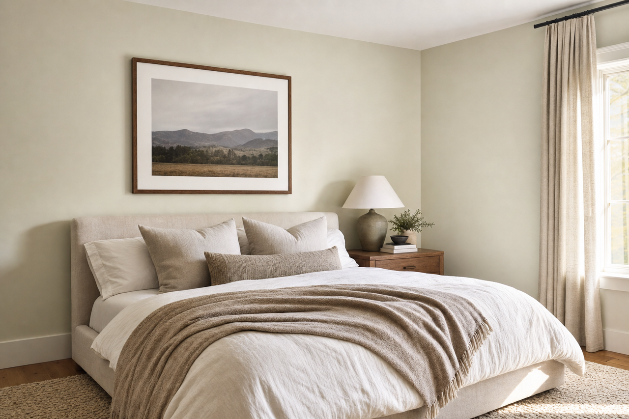 Moonshine by Benjamin Moore on interiors