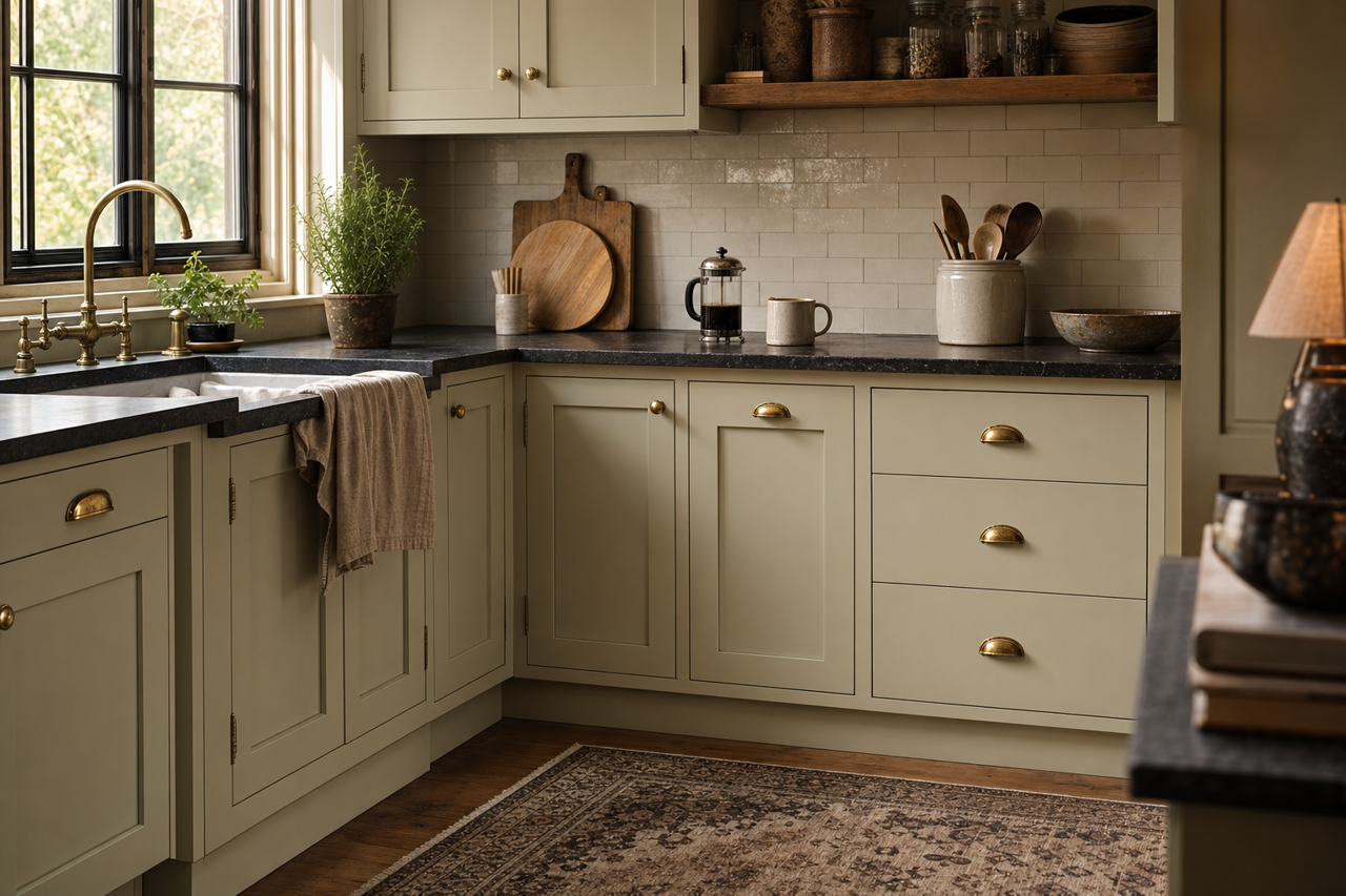 Horizon by Benjamin Moore on cabinets