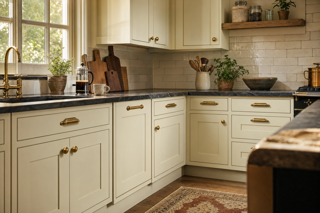 Titanium by Benjamin Moore on cabinets