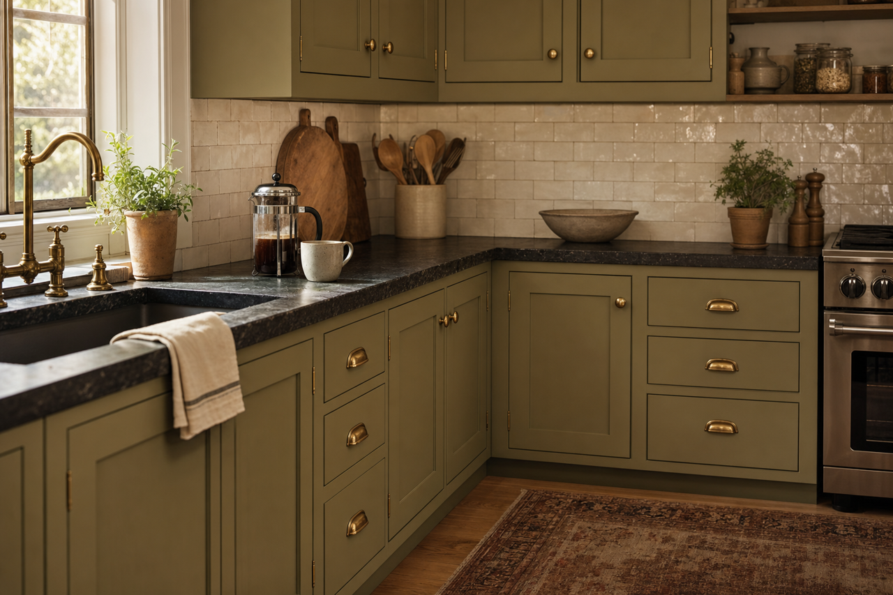 Turtle by Benjamin Moore on cabinets