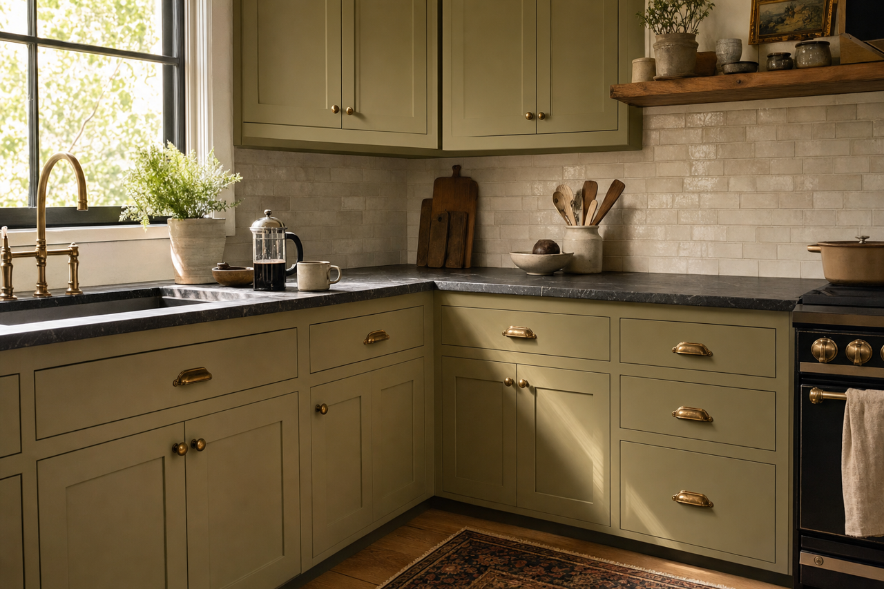 Mountain by Benjamin Moore on cabinets
