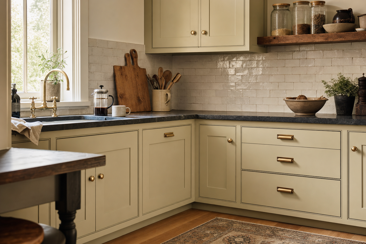 Gray by Benjamin Moore on cabinets