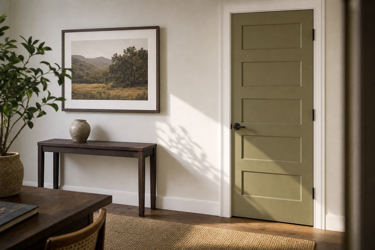 Sage by Benjamin Moore on interior-doors