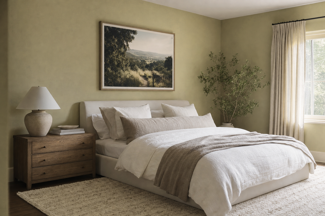 Olive by Benjamin Moore on interiors