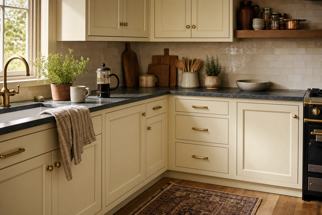 Old by Benjamin Moore on cabinets