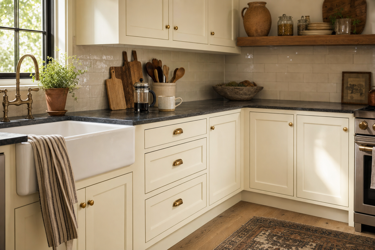 Simply by Benjamin Moore on cabinets
