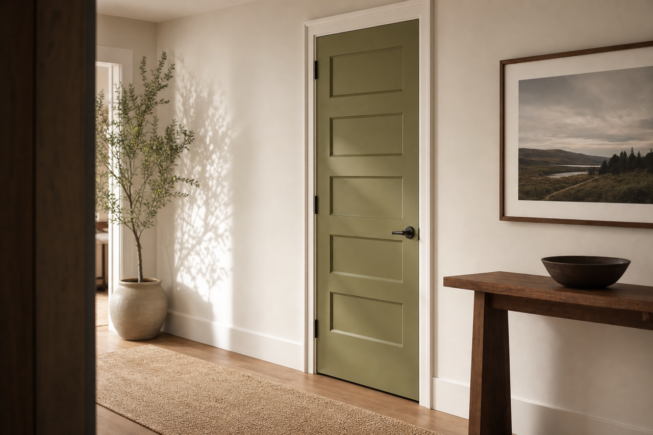 Guacamole by Benjamin Moore on interior-doors