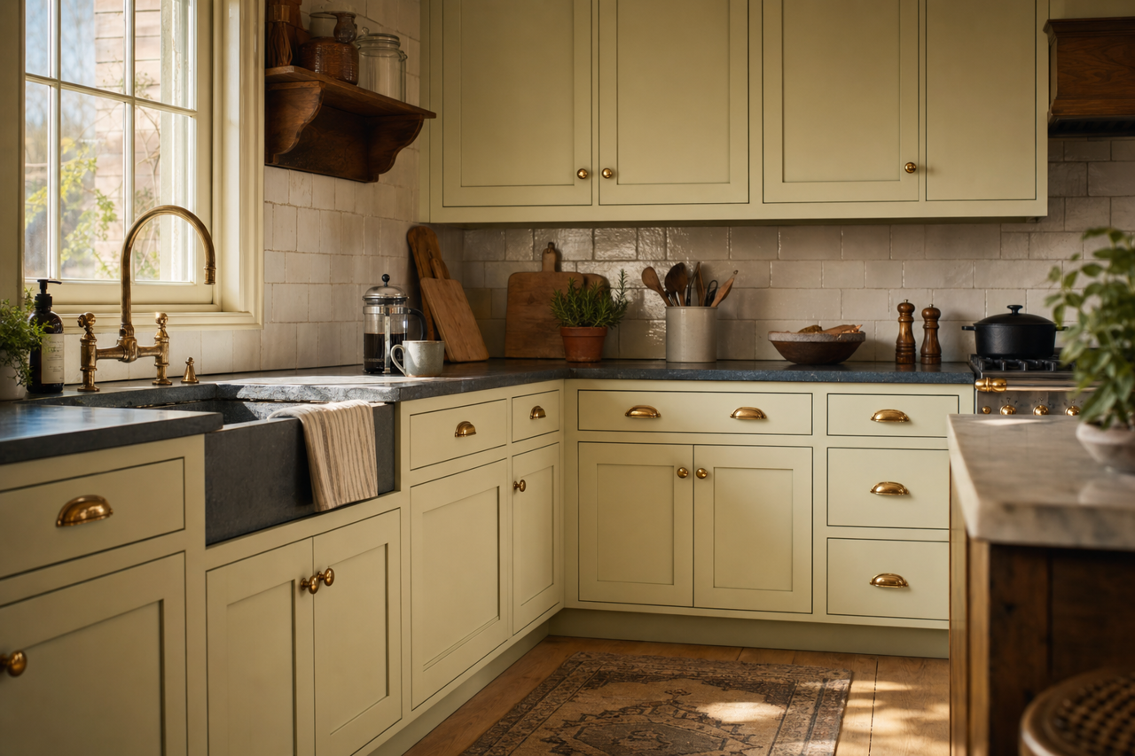 Soft by Benjamin Moore on cabinets