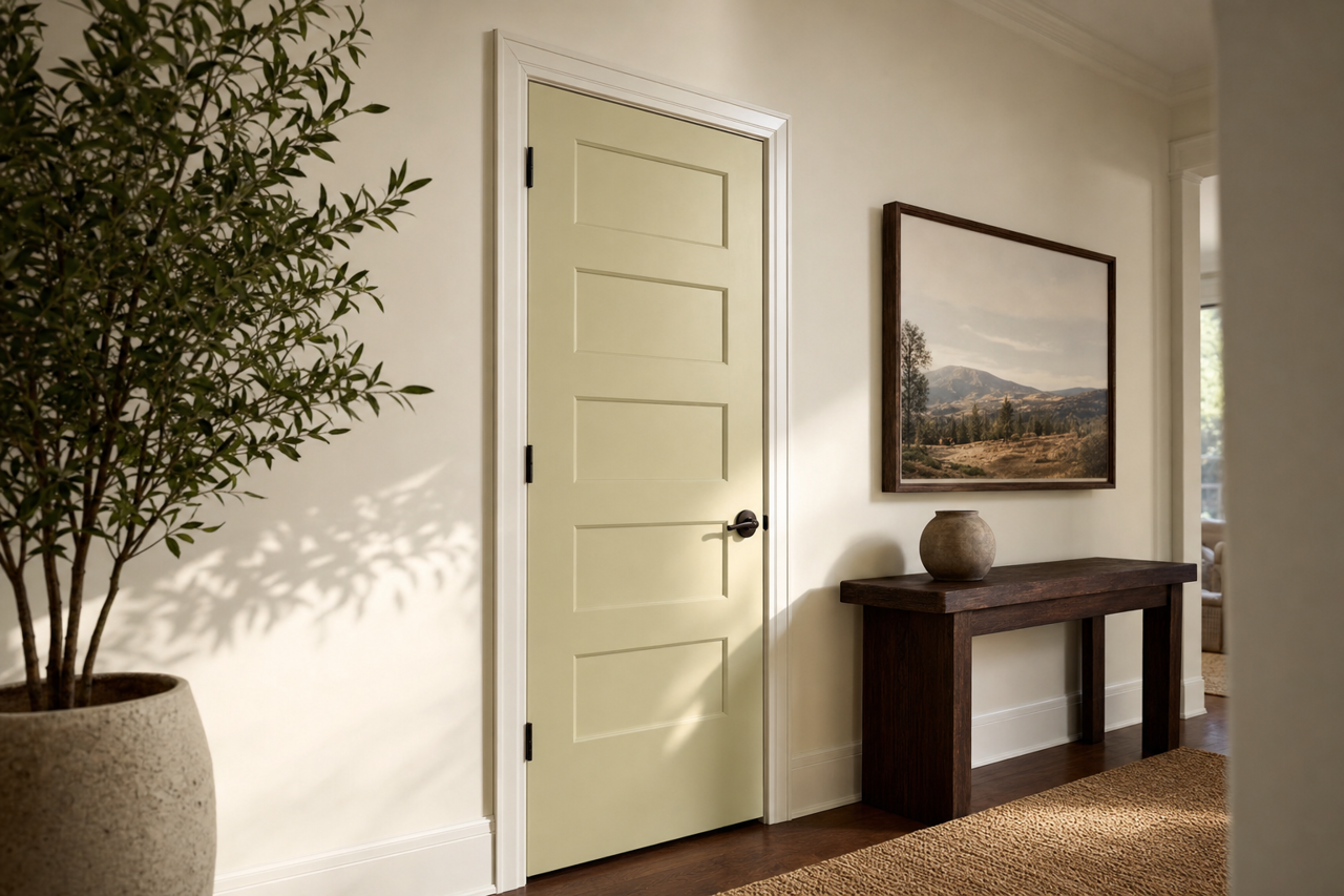 Soft by Benjamin Moore on interior-doors